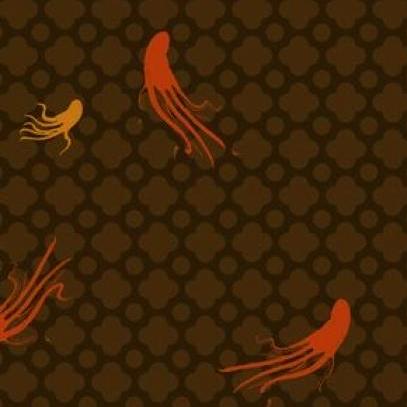 Mendocino Large Octopus by Heather Ross, seaside quilting cotton with large octopus print