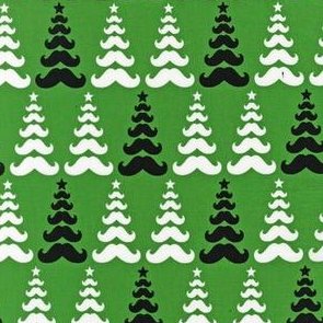 Merry Mustache Tree in Green by Caleb Gray for Robert Kaufman Fabrics