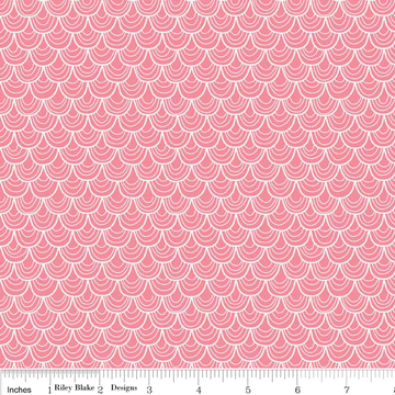 Merry Little Christmas Scallop in Pink by Riley Blake Designs