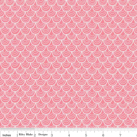 Merry Little Christmas Scallop in Pink by Riley Blake Designs