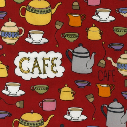 Metro Cafe Tea in Claret by Robert Kaufman Fabrics