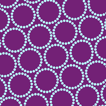 Mini Pearl Bracelet in Eggplant by Lizzy House, deep purple quilting cotton with rows of small pearl-like dots