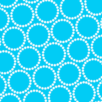 Mini Pearl Bracelet on Aqua by Lizzy House, aqua quilting cotton with rows of small pearl-like dots