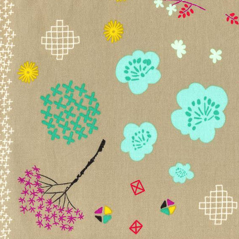 Mochi Mochifloral in Linen by Rashida Coleman Hale for Cotton and Steel