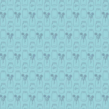 Modern Minis Mason Jars in Aqua by Lori Holt for Riley Blake
