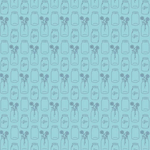 Modern Minis Mason Jars in Aqua by Lori Holt for Riley Blake