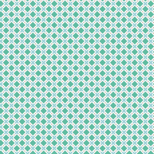 Modern Minis Modern X in Mint by Lori Holt for Riley Blake Designs