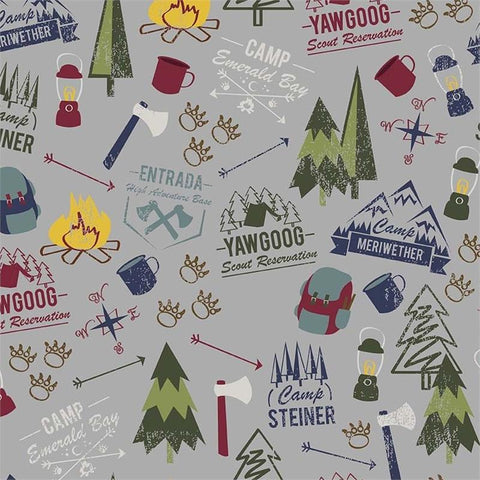 Modern Scouting Main on Gray by Riley Blake Designs