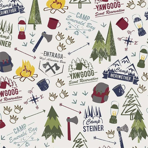 Modern Scouting Main on Off White by Riley Blake Designs