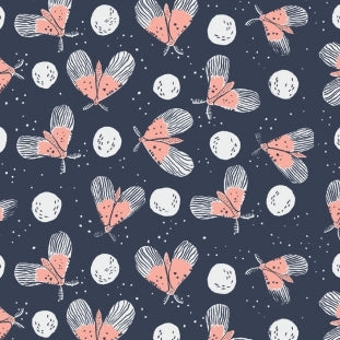 Moon Garden Flying Moths in Night by Dear Stella