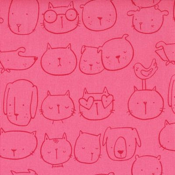My World of Smiles Good Friends in Pink by Alexander Henry Fabrics
