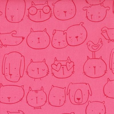 My World of Smiles Good Friends in Pink by Alexander Henry Fabrics