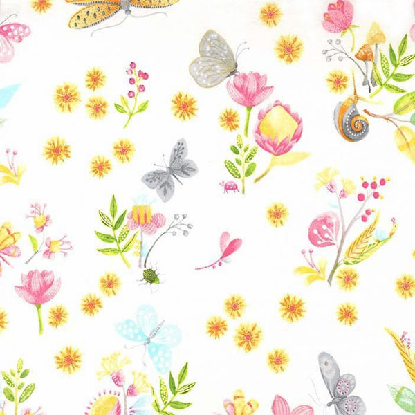 Nature Walk Little World on White by Tamara Kate for Michael Miller