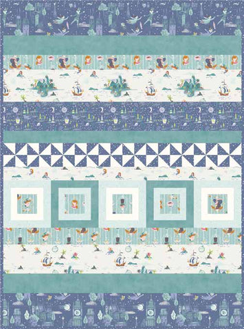 Neverland Fantasy Row Quilt Kit in Blue