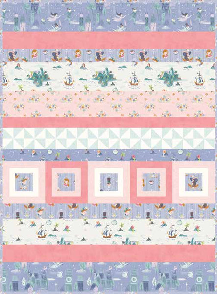 Neverland Fantasy Row Quilt Kit in Pink