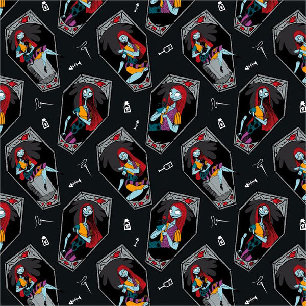 Nightmare before Christmas Sally on Black by Camelot Cottons