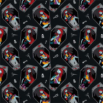 Nightmare before Christmas Sally on Black by Camelot Cottons