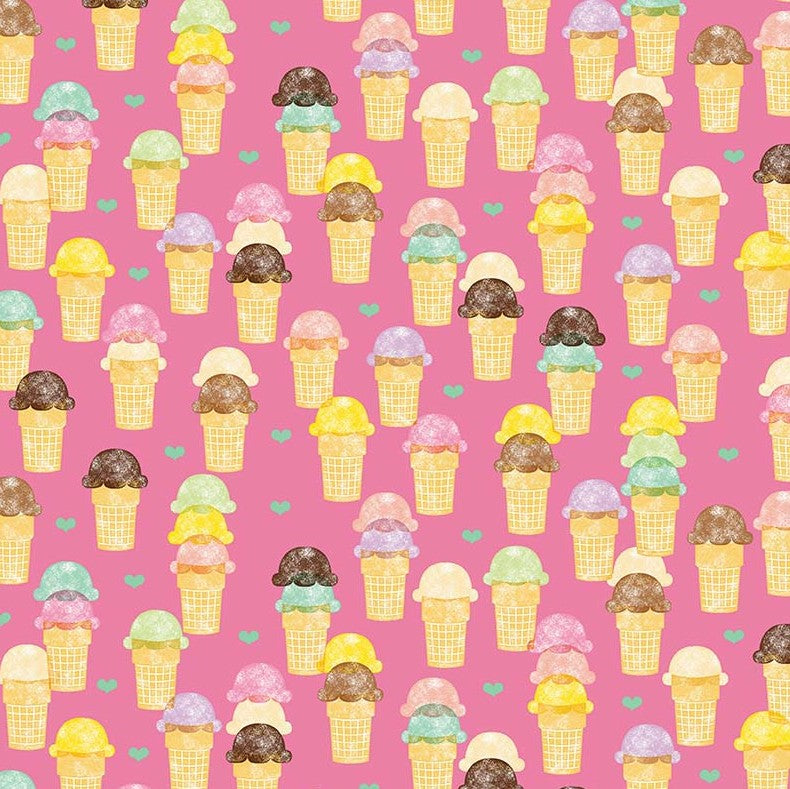 Novelty Ice Cream in Pink by Riley Blake Designs - Bunbury Fabrics