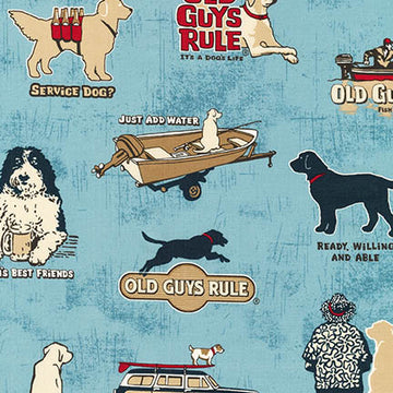 Old Guys Rule Best Friend on Denim by Robert Kaufman