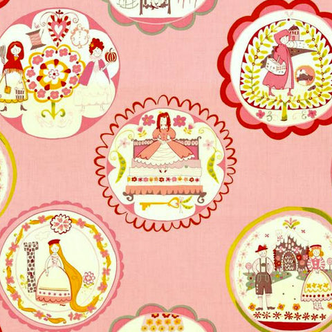 Once Upon A Time Fairytale on Pink by Alexander Henry Fabrics