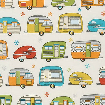 On the Road Metallic on Ivory by Robert Kaufman Fabrics