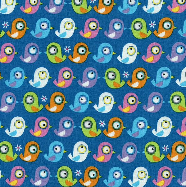 Organic Birds in Blue by Timeless Treasures