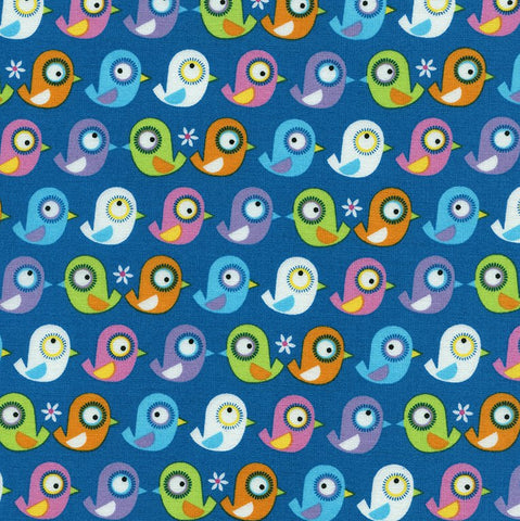 Organic Birds in Blue by Timeless Treasures