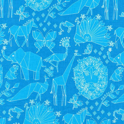 Origami Oasis Fold in Blue by Michael Miller Fabrics