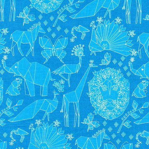 Origami Oasis Fold in Blue by Michael Miller Fabrics