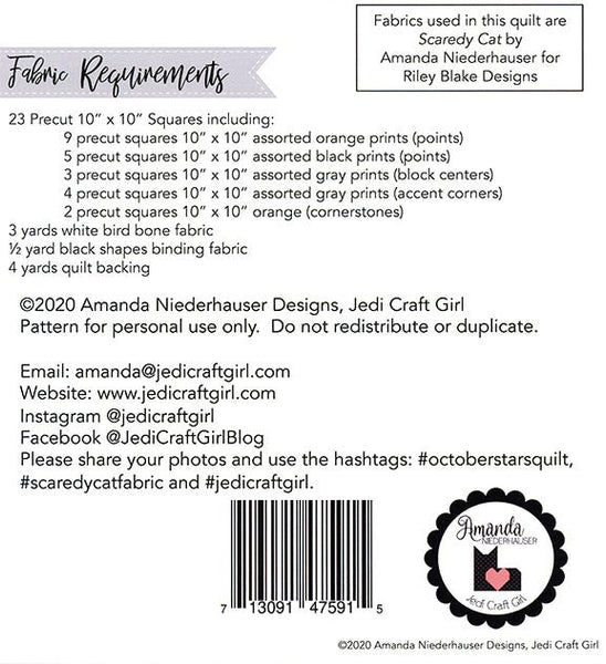 October Stars quilt pattern by Amanda Niederhauser