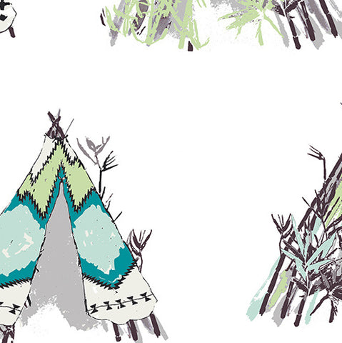 Pandalicious Gansu Village Cloudwhite by Katarina Rocella for Art Gallery Fabrics