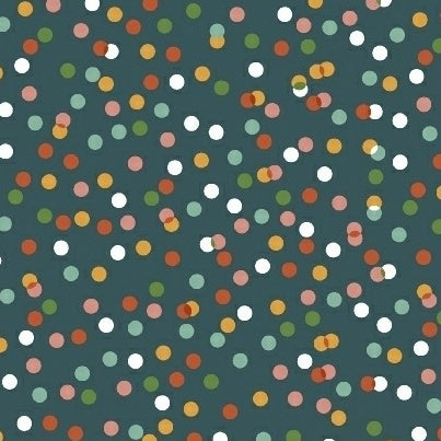 Party Animals Confetti Dots on Teal by Petit Collage for Windham Fabrics