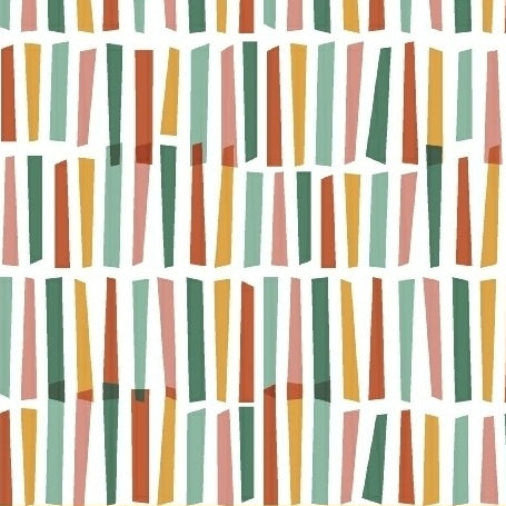 Party Animals Stripe on White by Petit Collage for Windham Fabrics