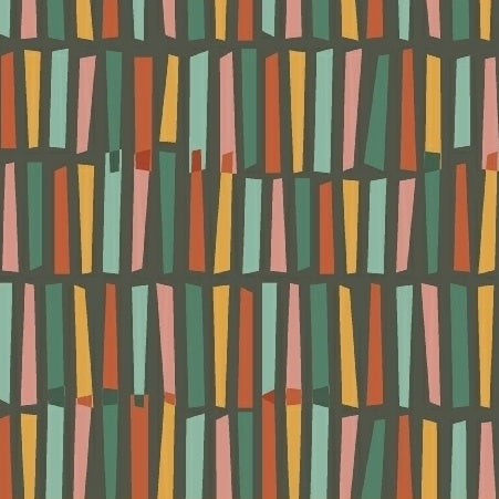 Party Animals Stripe on Charcoal by Petit Collage for Windham Fabrics