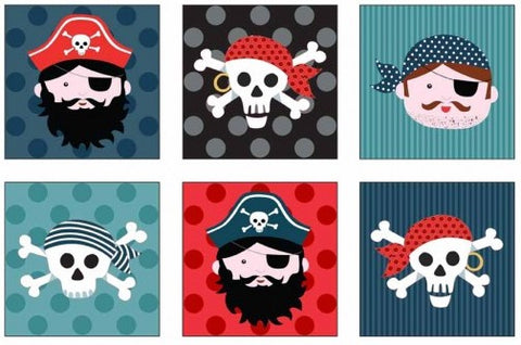Pirates Labels 35.5 inch panel by Andover Fabrics