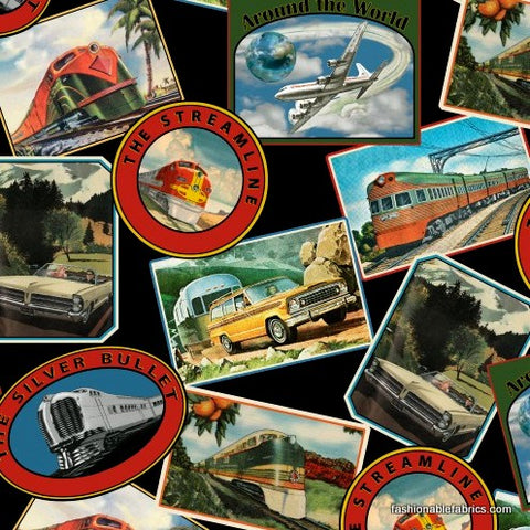 Planes, Trains and Automobiles Travel Photos by Windham Fabrics