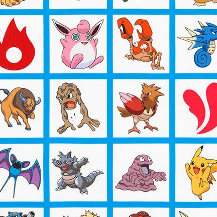 Pokemon Character Grid 35" Panel by The Pokemon Co for Robert Kaufman Fabrics