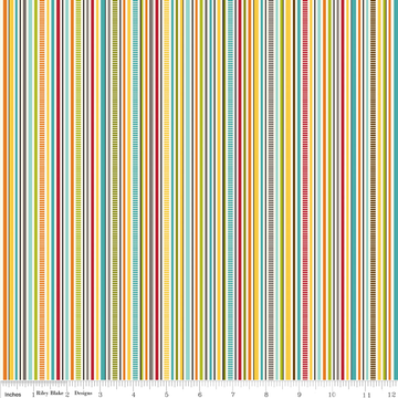 Puppy Park Stripe on Cream by Riley Blake Designs