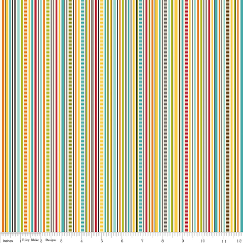 Puppy Park Stripe on Cream by Riley Blake Designs