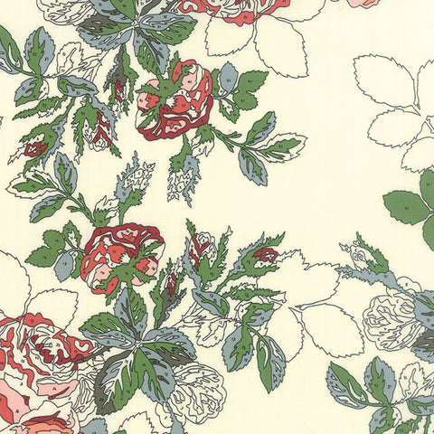 Purebred Blanket of Flowers in White by Erin Michael for Moda Fabrics