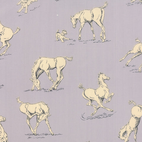 Purebred Horsing Around in Paddock Grey by Erin Michael for Moda Fabrics