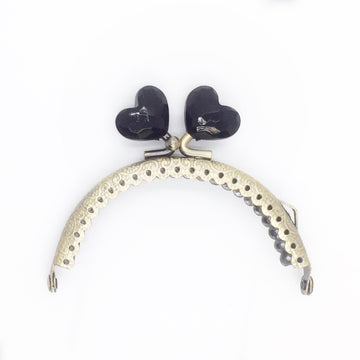 Purse Frame with Black Heart Clasp