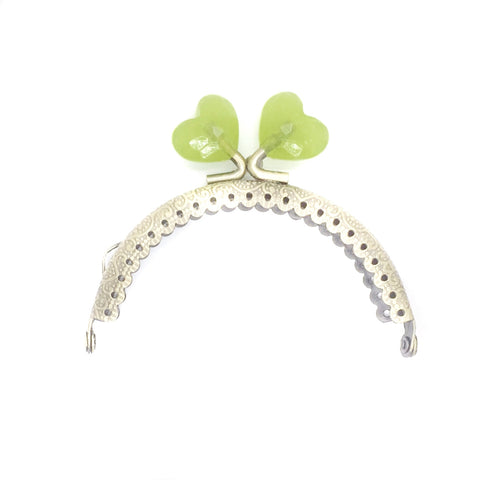 Purse Frame with Green Heart Clasp