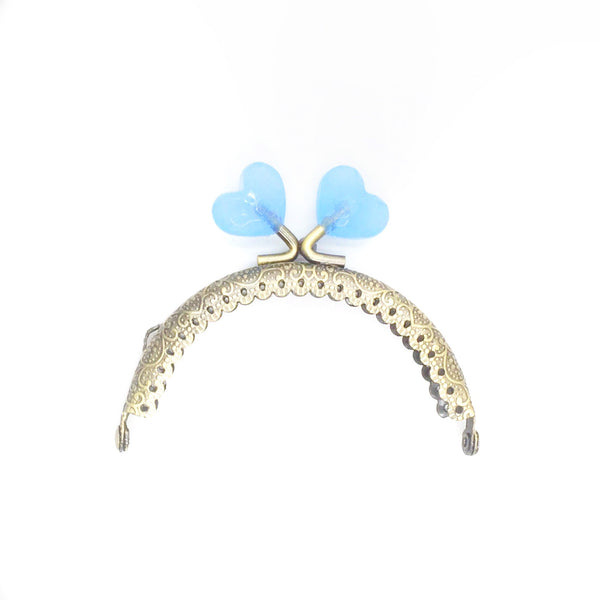 Purse Frame with Light Blue Heart Clasp