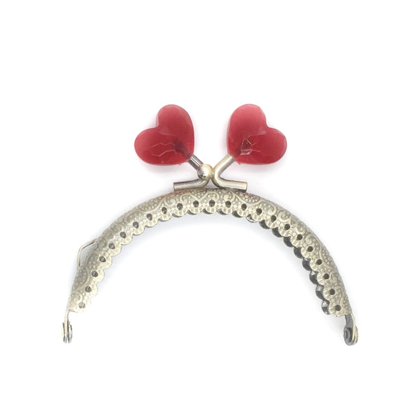 Purse Frame with Red Heart Clasp