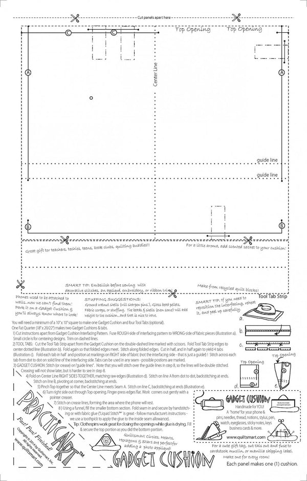 Gadget Cushion Printed Interfacing Panel pattern by 
