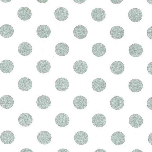 Quarter Dot Pearlized in White Silver by Michael Miller Fabrics