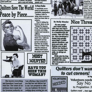 Quilting News in Black and White by Timeless Treasures