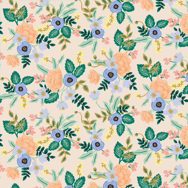 Primavera Birch in Blush by Rifle Paper Co, blush pink quilting cotton with birds and branches