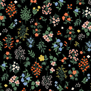 Strawberry Fields Hawthorne in Black by Rifle Paper Co. RP401-BK1